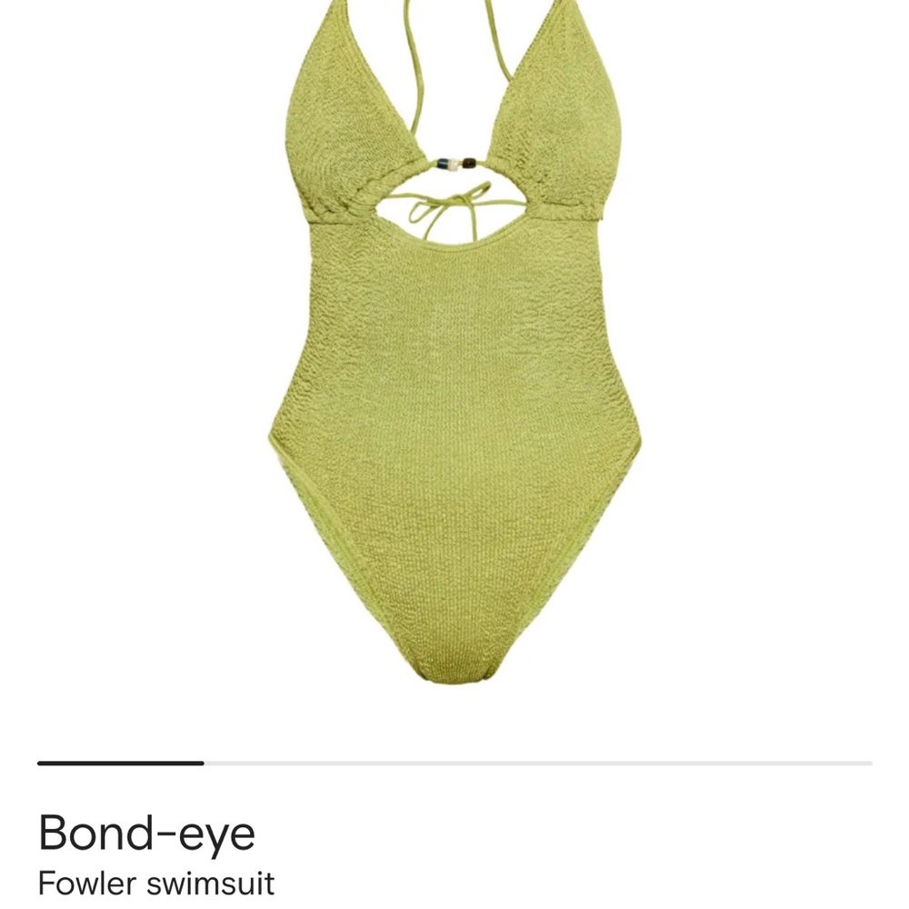 Bond-eye Fowler Green One Piece Swimsuit with Cut-Out Detail and beads